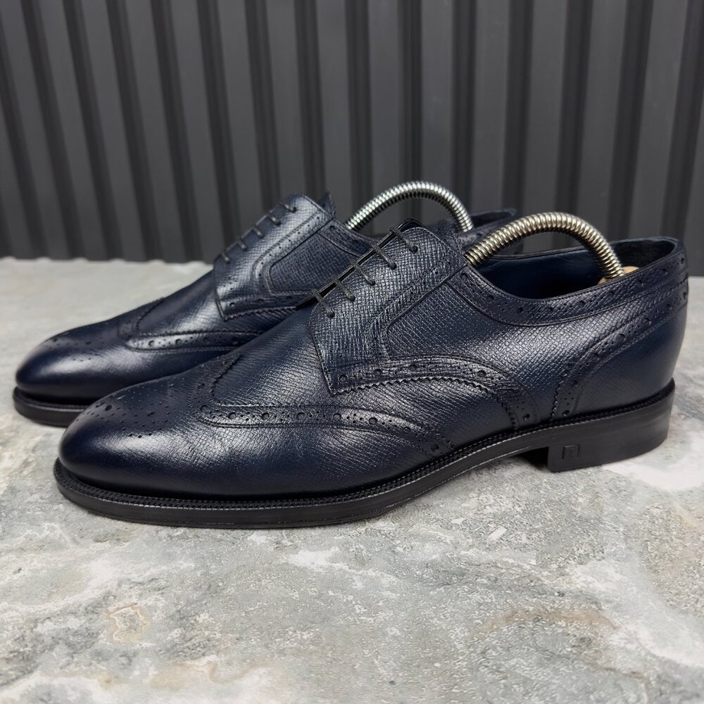 Louis Vuitton Derby Dress Lace Up Blue Taiga Leather 7 LV or 8 US or 41 EUR